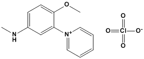 Molecular Structure of 61135-71-5 (Pyridinium, 1-[2-methoxy-5-(methylamino)phenyl]-, perchlorate)
